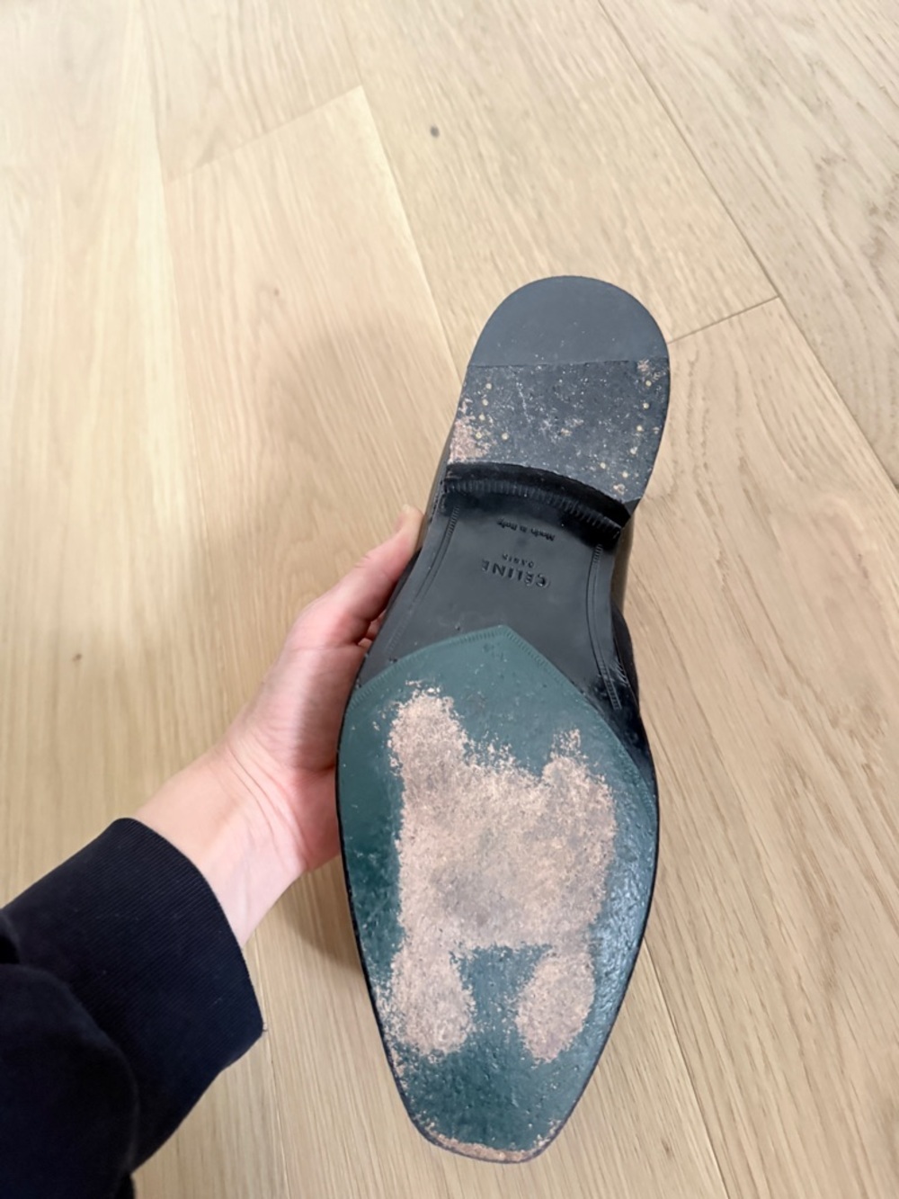 Celine Black Patent Leather Slip-On Loafers - Picture 4 of 4